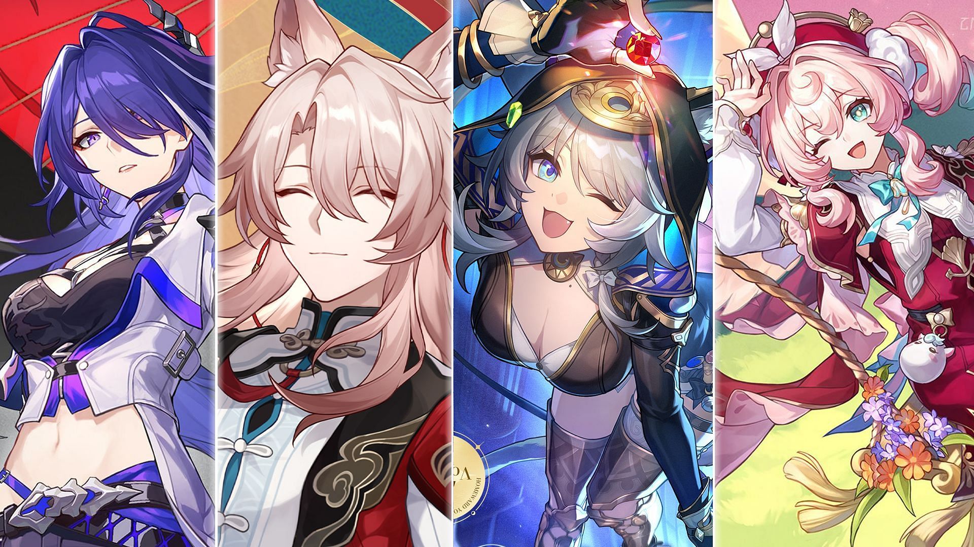 Acheron, Jiaoqiu, Cipher, Hyacine (Image via HoYoverse)